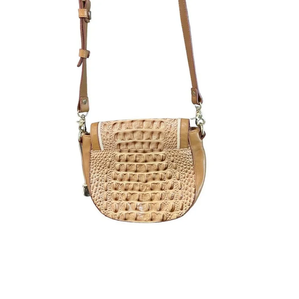Brahmin Women's Brown Croc Embossed Crossbody Bag